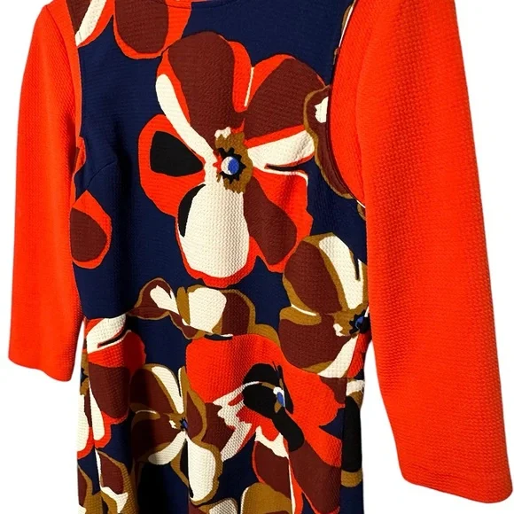 Retro Dress ECI New York Floral Vintage Dress Fall Dress M - Picture 2 of 10